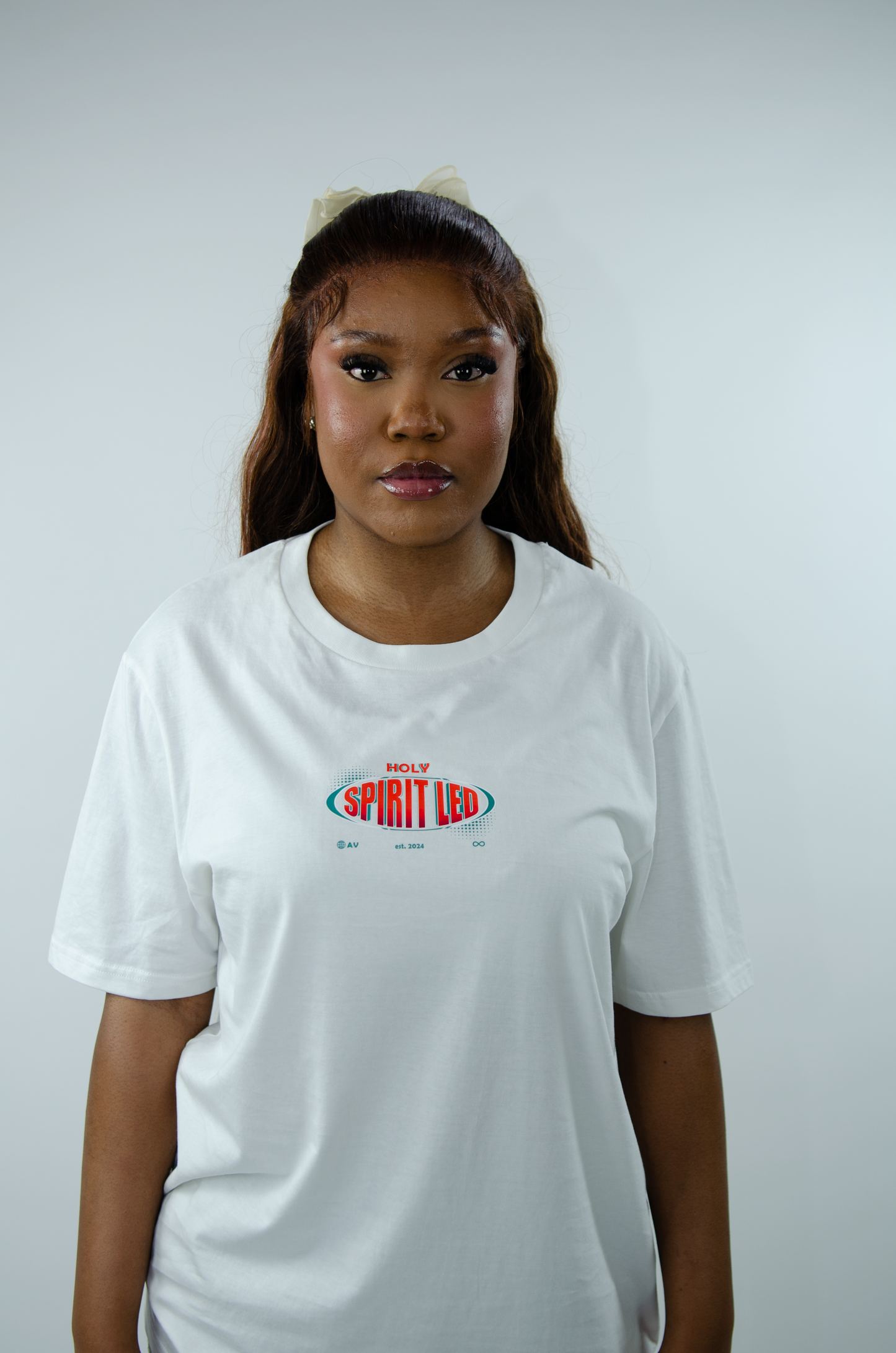 Spirit-Led Tee - Off White/Orange