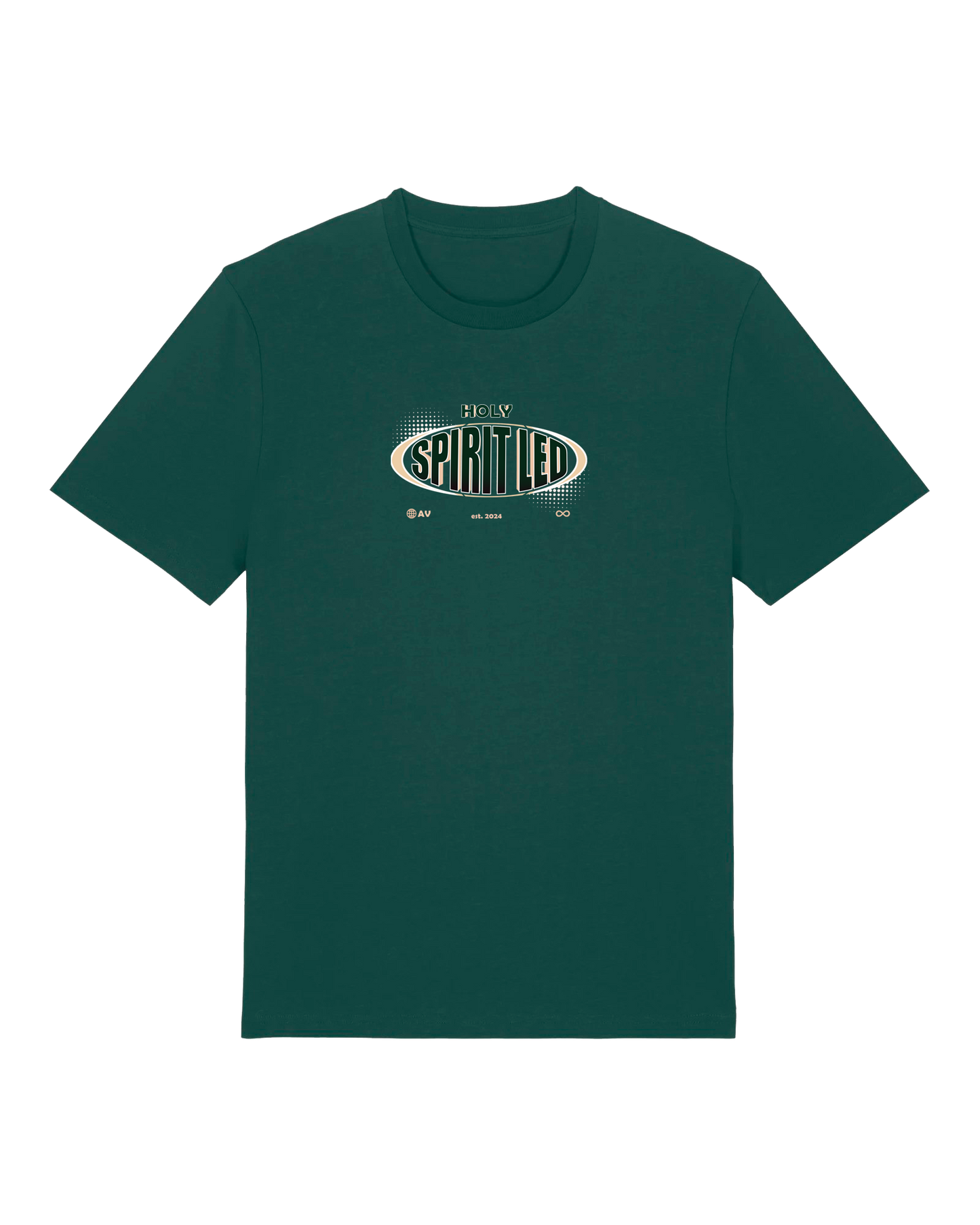 Spirit-Led Tee - Green/Cream
