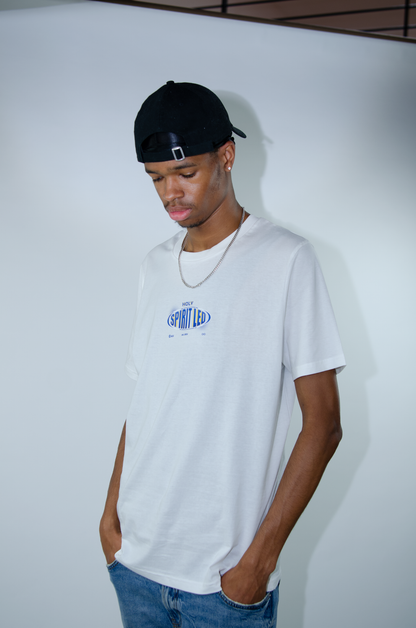 Spirit-Led Tee - Off White/Blue