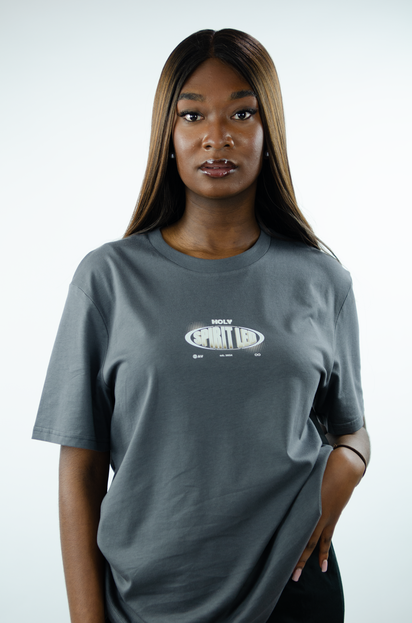 Spirit-Led Tee - Grey/Beige