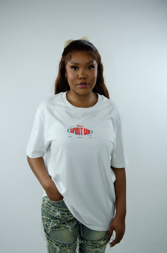 Spirit-Led Tee - Off White/Orange